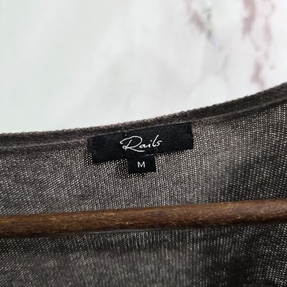 Rails Dress Womens Medium Brown Sweater Margot Midi Maxi Bow Cashmere - Picture 3 of 15